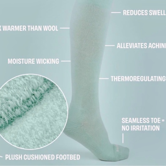 PACAS ALPACA WOOL STRIPED KNEE HIGH COMPRESSION SOCKS NWT - Picture 6 of 8